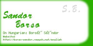 sandor borso business card